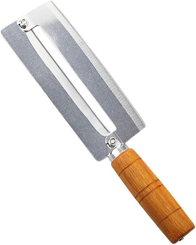BESTonZON Pineapple Knife Peeler with Wooden Handle Stainless Steel Sugar Cane Cutter Fruit Peeling Knife for Kitchen Use 10.2 Inch