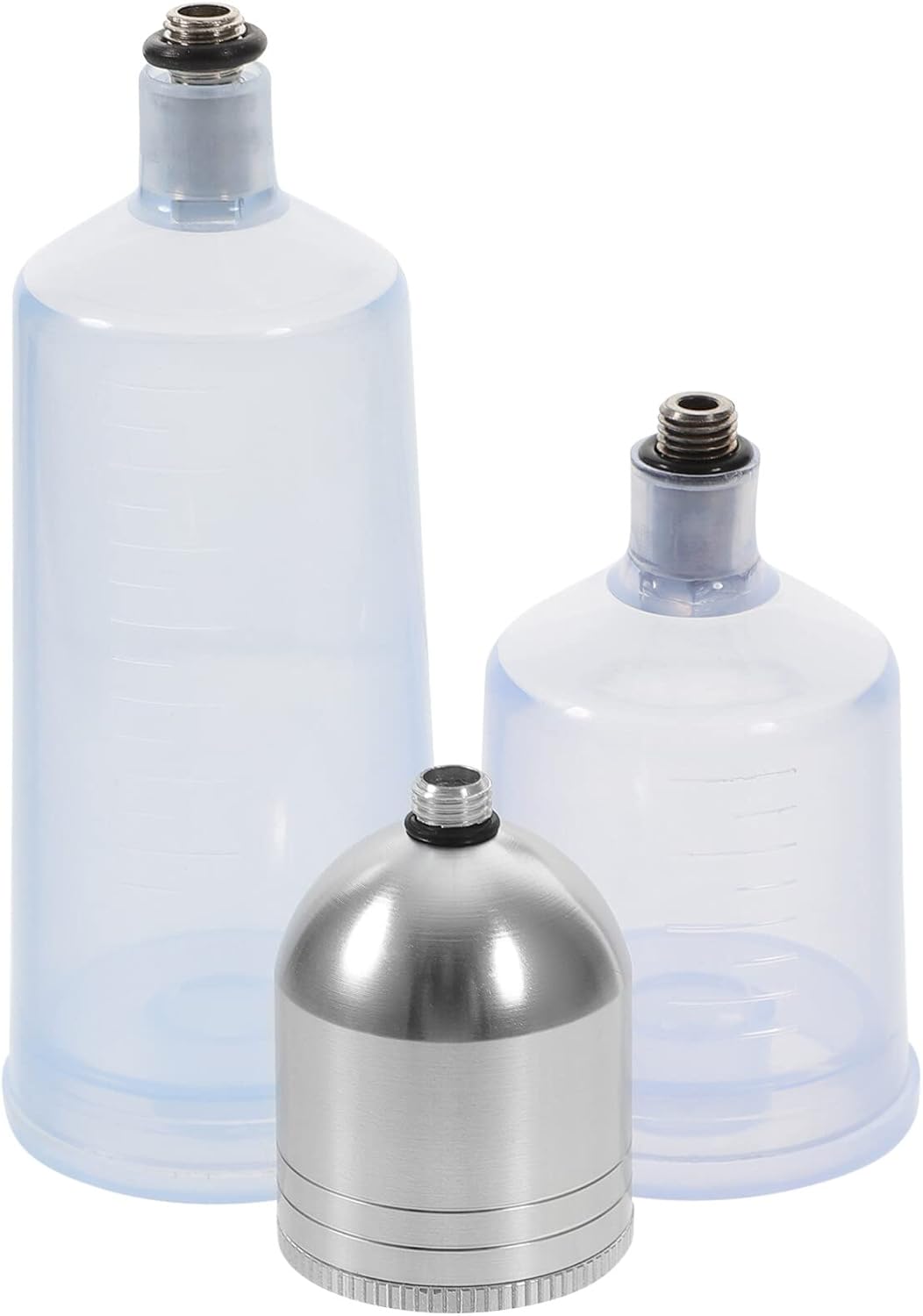 Luxshiny 3pcs Clear Airbrush Bottles - Replacement Pot Dispenser Carafe Nail Paint Bottles Portion Bottle Professional Paint Cup