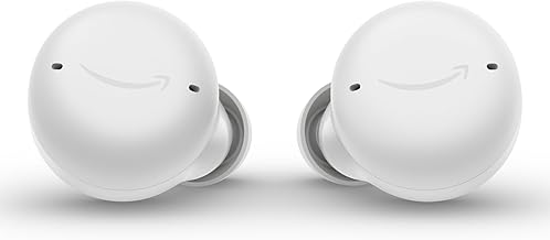 Amazon Echo Buds with Active Noise Cancellation (2021 release, 2nd gen) | Wireless earbuds with active noise cancellation and Alexa | Wireless charging case | Glacier White
