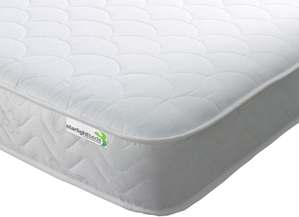 Starlight Beds European Single Mattress. Shell Design 90x200 Memory Foam Mattress with Springs. Soft, 18cm Deep, White. (90cm x 200cm)