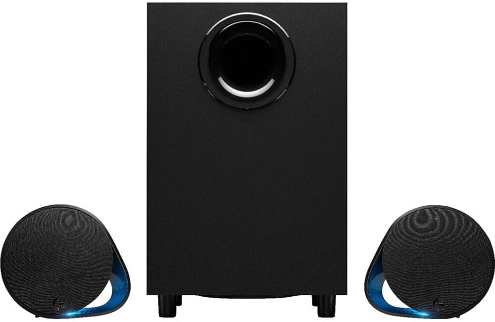 Logitech G560 PC Gaming Speaker System with 7.1 DTS:X Ultra Surround Sound, Game based LIGHTSYNC RGB, Two Speakers and Subwoofer, Bluetooth, USB, Immersive Gaming Experience - Black