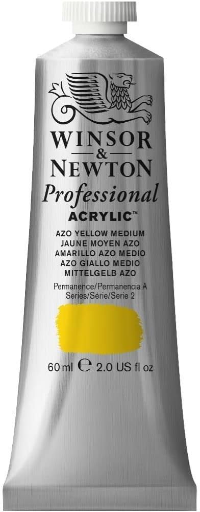 Winsor & Newton 2320019 60 Ml Professional Acrylic Colour - Azo Yellow Med
