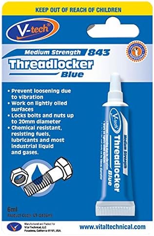 THREADLOCKER Blue 6.0ML, Adhesive THREADLOCK, RETAINING Compound Chemicals, 1 Piece Pack - VT-843