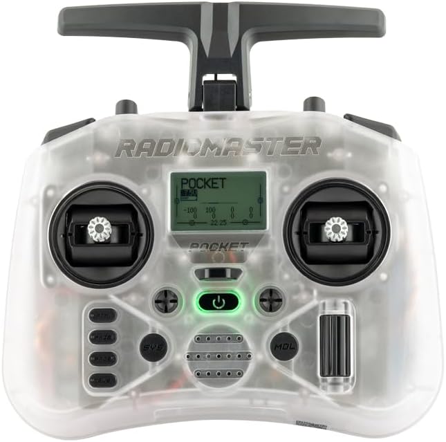 RadioMaster Pocket Portable Remote Controller Hall Gimbal EdgeTX Built in LED Light Mode 2 (Transparent, ELRS)