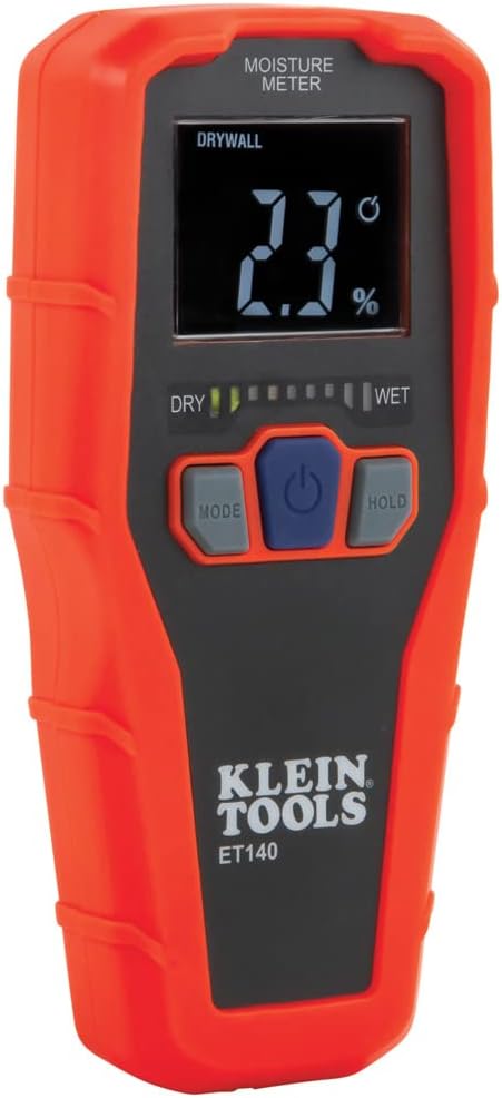 Klein Tools ET140 Pinless Moisture Meter, Detects up to 3/4-Inch Deep