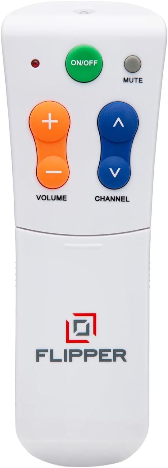 Flipper Big Button Universal TV Remote for Seniors, Dementia - Works Both a TV Only or TV & Cable (STB) Set Up - Favorites, IR Devices Spectrum, Xfinity, Samsung, LG, Vizio, [Does not Work Streaming]