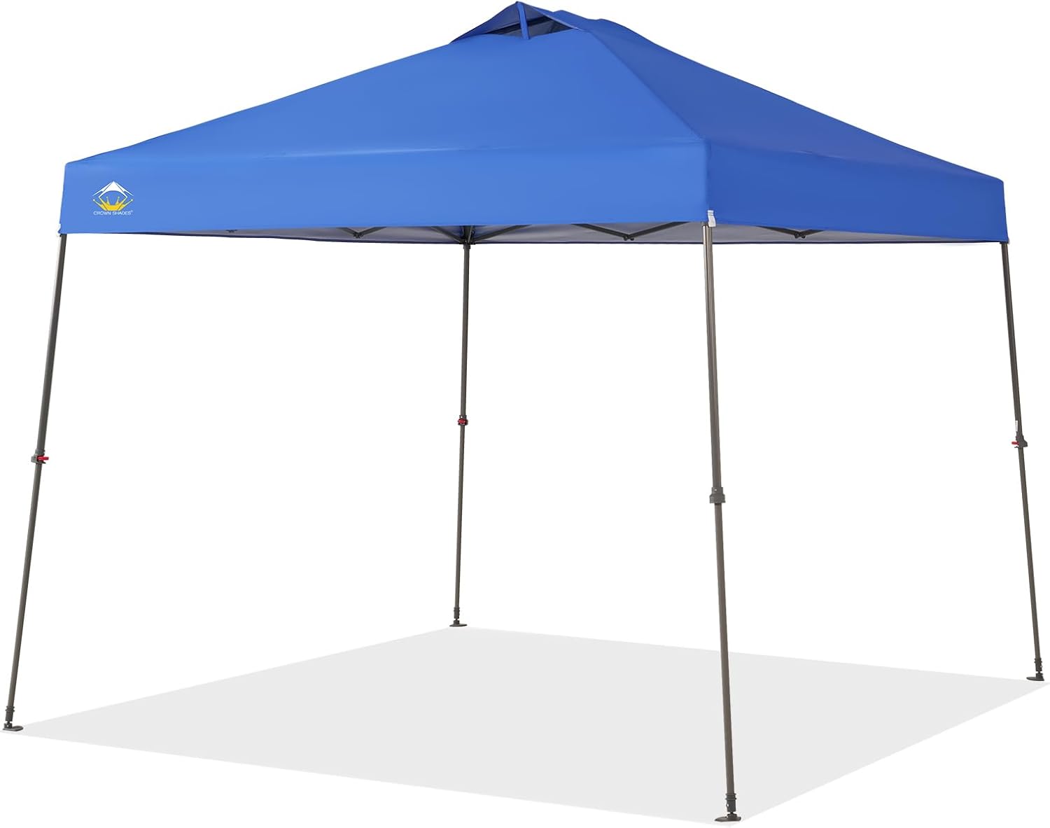 CROWN SHADES Pop Up Canopy - 11x11 Base Beach Tent with One Push Setup - Pop Up Tent for Events, Parties, Camping - Gazebo with Wheeled Bag, Silver Coated 9x9 Top, Blue