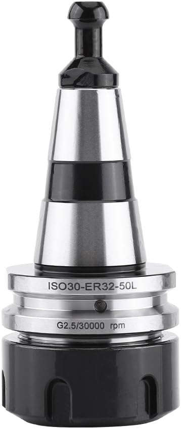 Hilitand ISO30 ER32 Balance Collet Chuck Stainless Steel G2.5 30000RPM CNC Milling Lathe Tool Holder Silver and Black