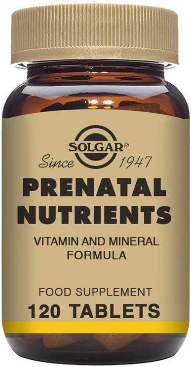 Solgar Prenatal Nutrients Tablets - Pack of 120 - For Daily Use - Support For Baby and Mother - Folic Acid, Calcium and Iron - Vegan and Gluten Free
