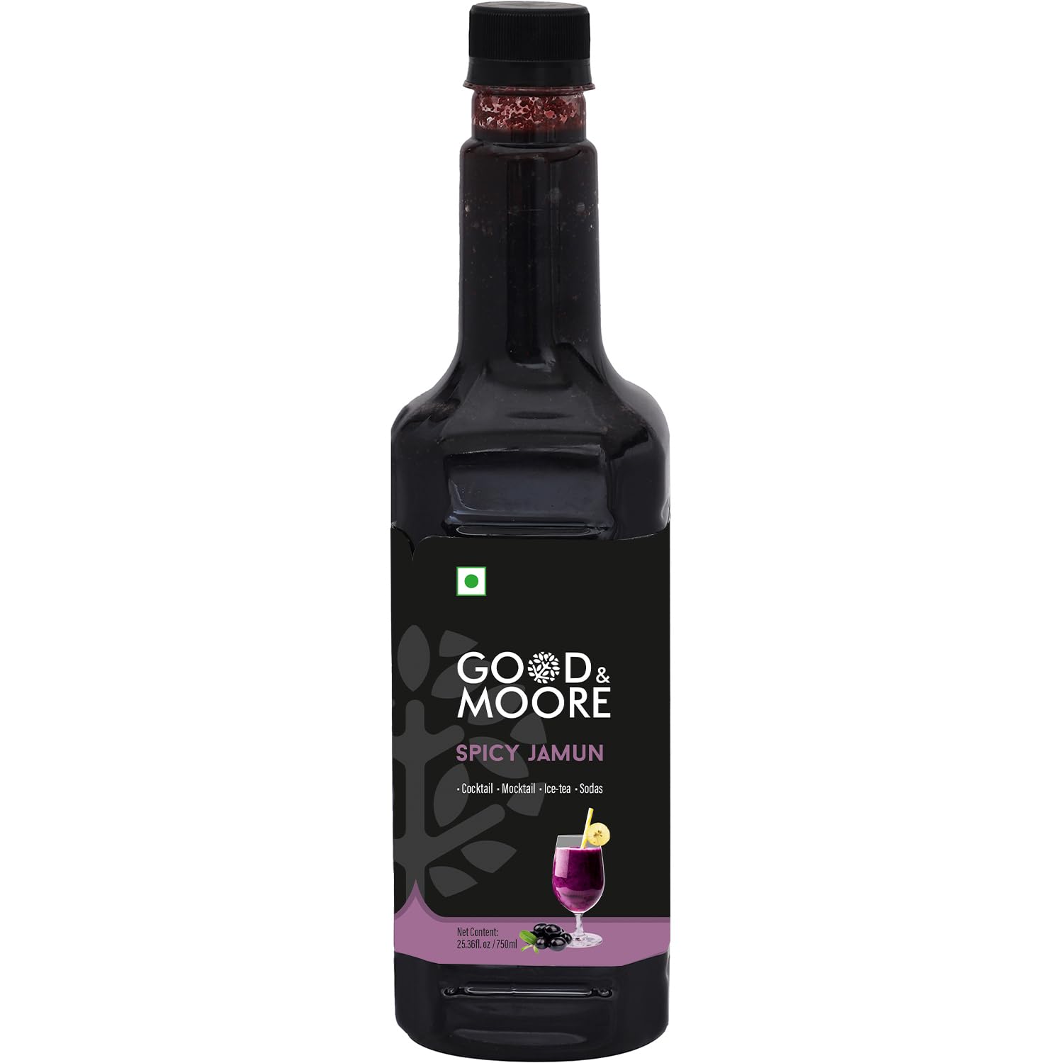 GOOD&MOORE Spicy Jamun Syrup | For Cocktails, Mocktails, Sodas, Ice-Teas, Beverages And More | Concentrated Syrup | Cocktail Mixer | Ready To Mix | Premium Syrup | 25.36 fl. oz/ 750ml | Perfect for gifting at Diwali, Thanksgiving and Christmas | Festive Gifts