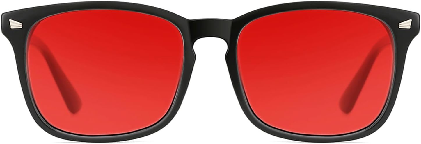 TIJN Sleep Glasses for 99.9% Blue Green Light Blocking Dual AR Coatings Red Lens for Computer Gaming Reduce Eyestrain