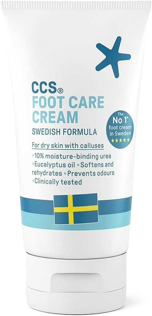 CCS Professional Foot Care Cream 60 ml - Moisturise and Protect Dry and Callused Feet, Contains 10% Urea and Eucalyptus Oil, Clinically Tested, Suitable for Diabetics