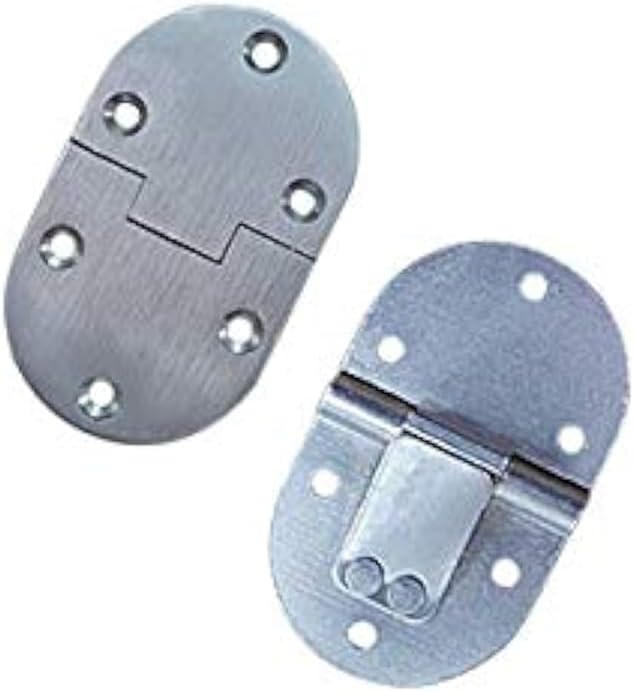 QCAA Solid Brass Butler Tray, Folding Table Hinge, 2-1/2" x 1-1/2" x 3.0 mm, Satin Chrome, 2 Pack, Made in Taiwan