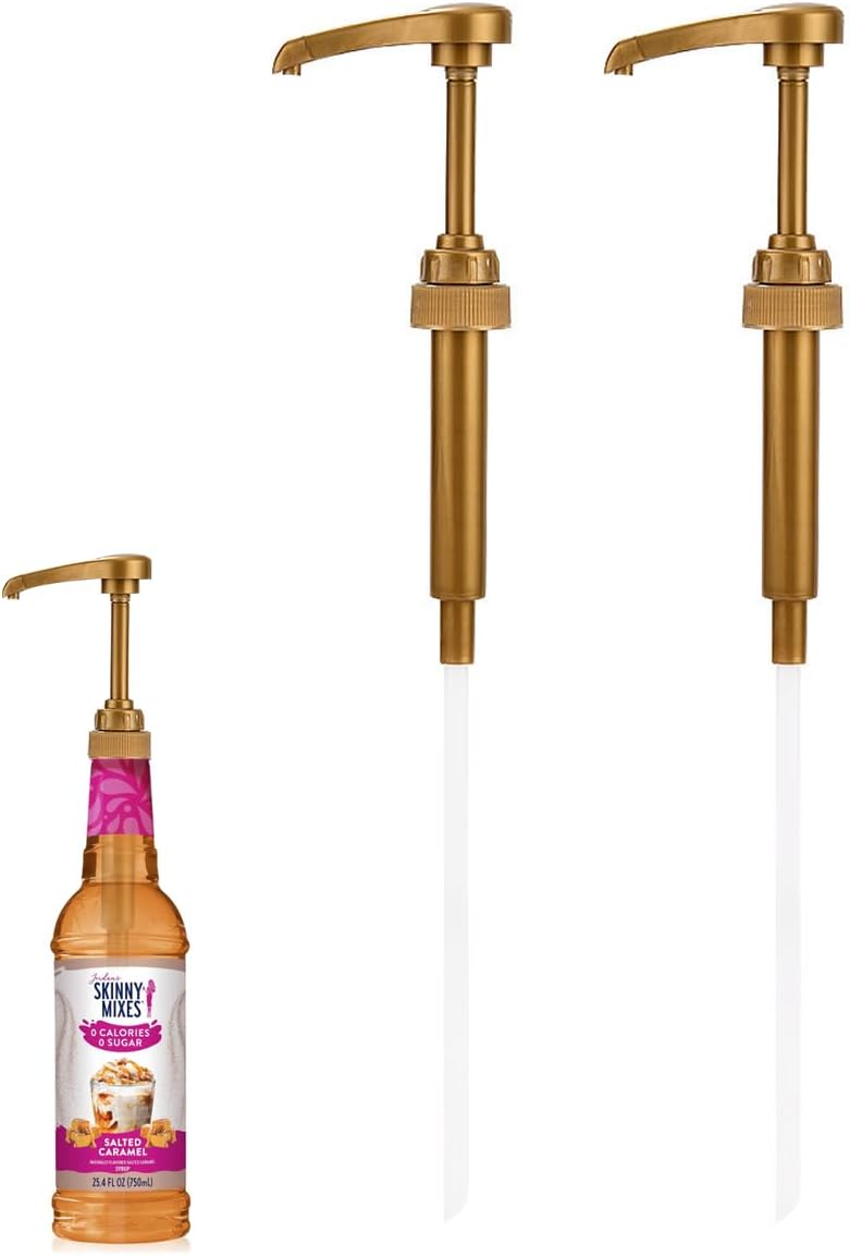 2-Pack Universal Syrup Pump Dispenser for Coffee & Cocktail Bottles - Easy-Clean Durable Liquid Pump Fits 750ml/1 Litre Bottles (Torani, DaVinci, Monin Compatible) - Barista & Kitchen Accessories