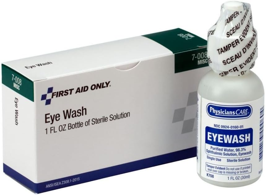 PhysiciansCare Eye Wash Solution, Sterile Isotonic Buffered Solution for Flushing & Irrigating Eyes, 1-oz Bottle