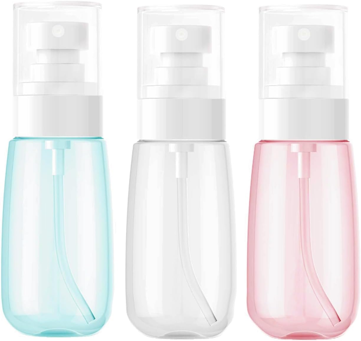 ASIRYVA 3 Pack 60ml Fine Mist Spray Bottles, Small Spray Bottle, Fine Spray Mist Bottle, for Travel Spray Bottle for toiletries, Leak Proof & BPA Free (2oz 60ml)