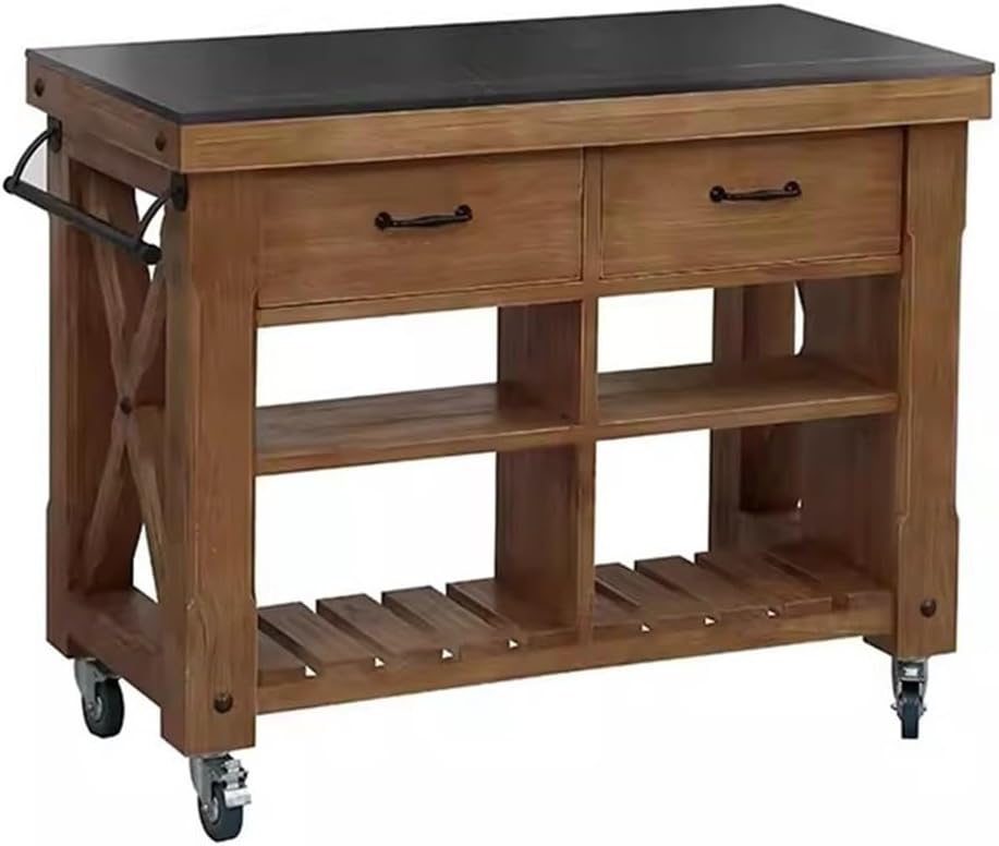 GLigeT Kitchen Island Freestanding Kitchen Cooking Table Island Table Movable Operation Table Cutting Table Bar Table Open Dining Cabinet Mobile Kitchen Storage Islands