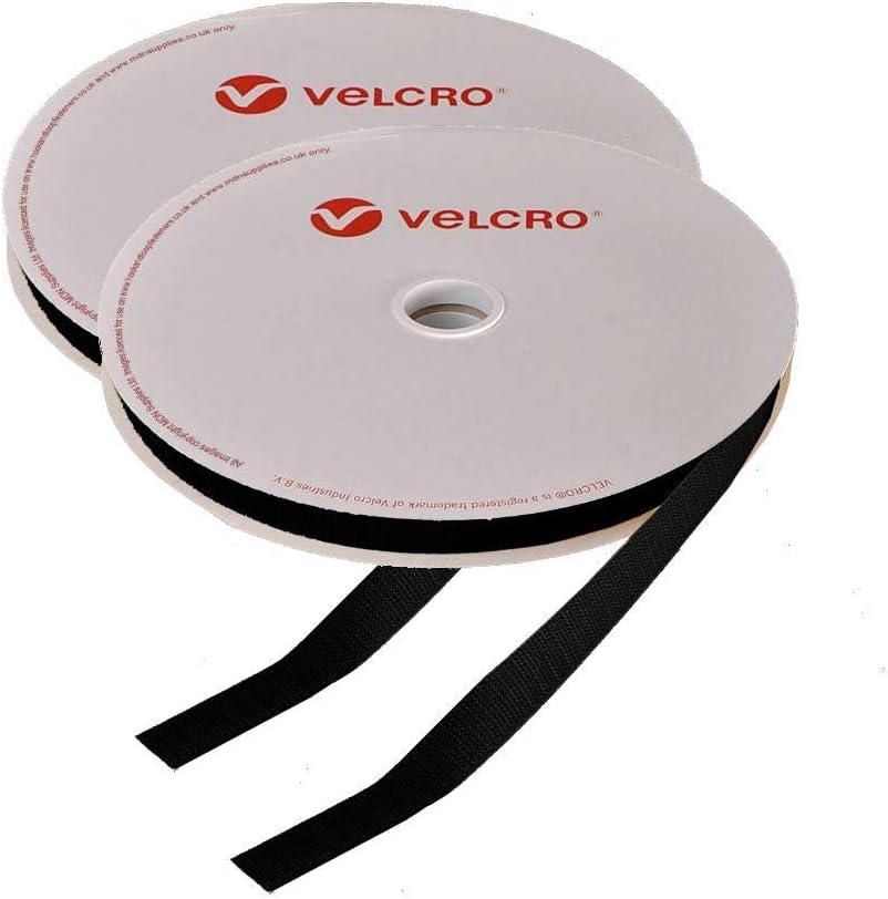 16mm Velcro® Brand Hook & Loop Black Sew On 1m