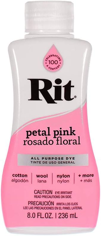 Rit Dye Liquid – Wide Selection of Colors – 8 Oz. (Petal Pink)
