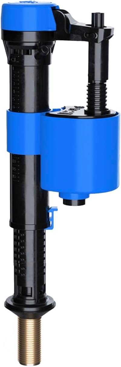 PlumbEZ Adjustable Bottom Entry Toilet Fill Valve with ½" UK Brass Threads - Cistern Fill Valve with Delayed Fill, Quiet Operation, Telescopic Height 8"-12" & Water Saving Filter - Brass Threads