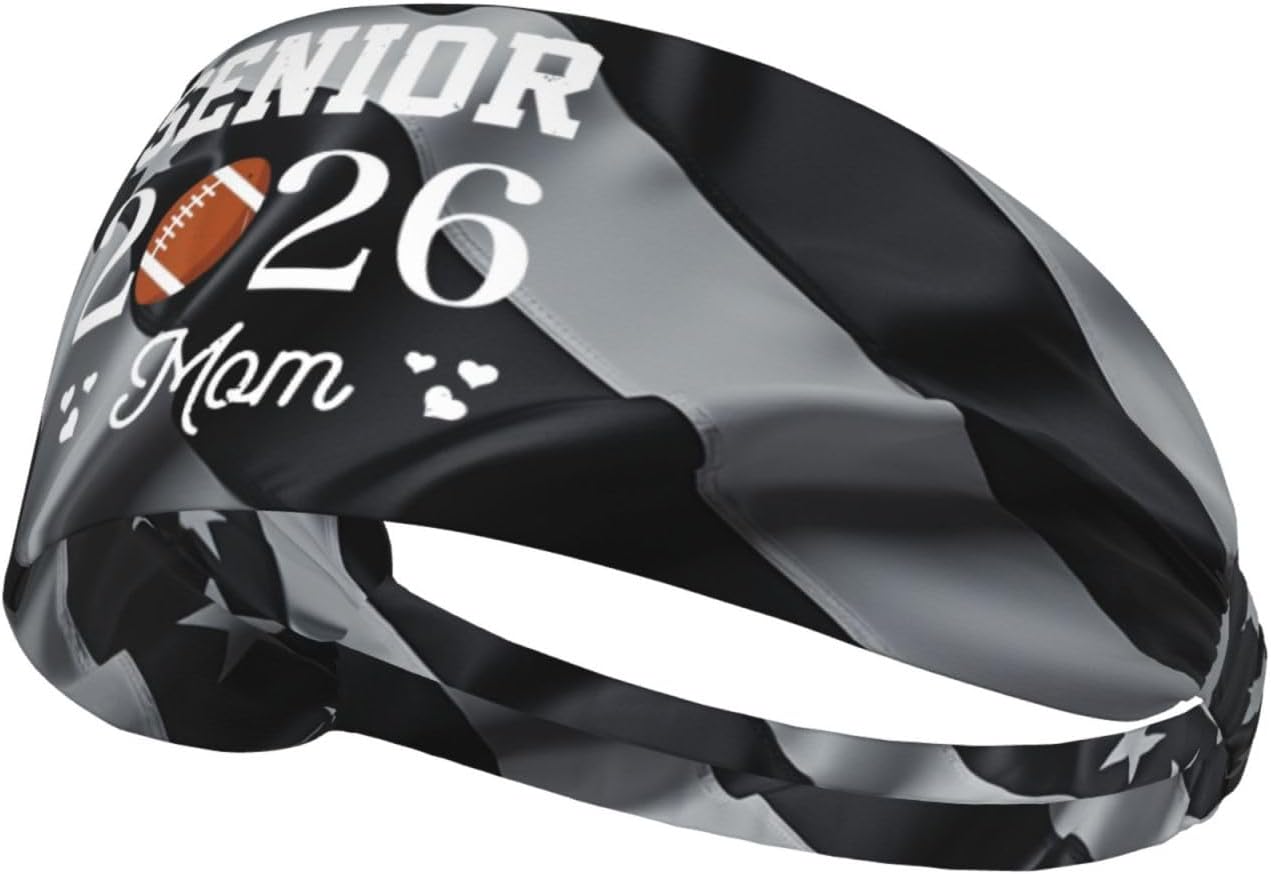 High School Senior 2026 Football Player Mom Athletic Headband Sweat Resistant Perfect Gym Outdoor Activities Running Men Women
