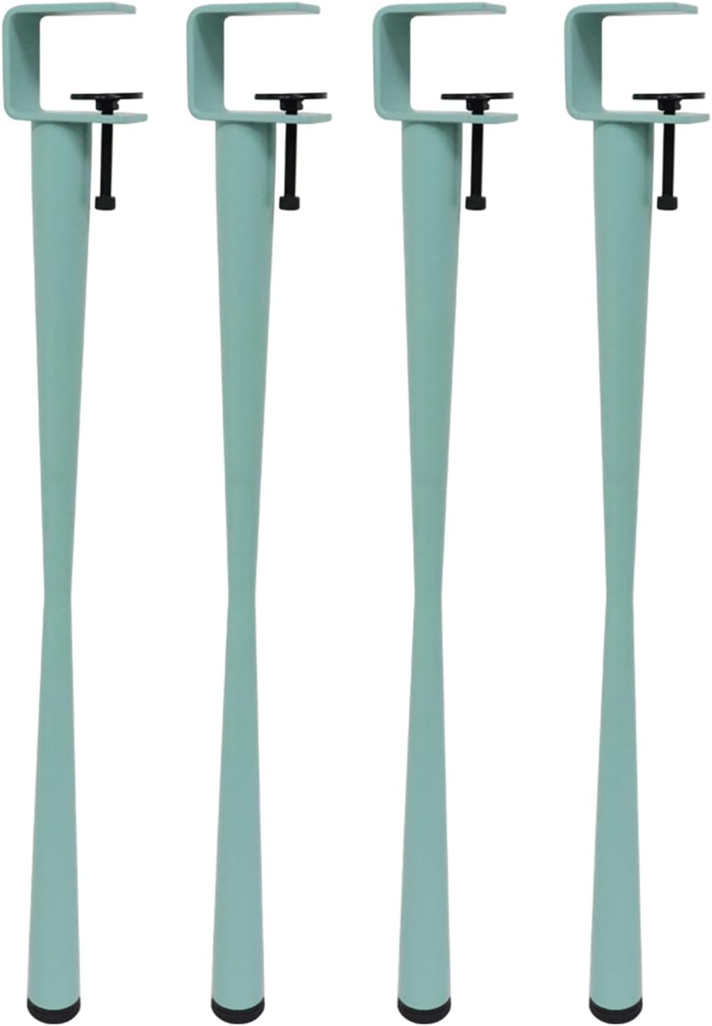 SANJIAOJIA Table Clamp Legs,Adjustable Fit Metal Furniture Feet,Iron Diy Coffee Table Legs Bar Legs,F-Shape Dining Desk Foot,Workbench Support Legs,No Punching,with Floor Protectors (71cm(28in),Blue)