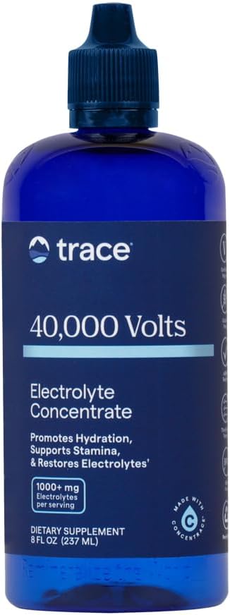 Trace Minerals | 40,000 Volts Liquid Electrolyte Concentrace Drops | Support Hydration | Leg and Muscle Cramp Support | Ionic Liquid Trace Minerals, Magnesium, Potassium | 48 oz (237ml)