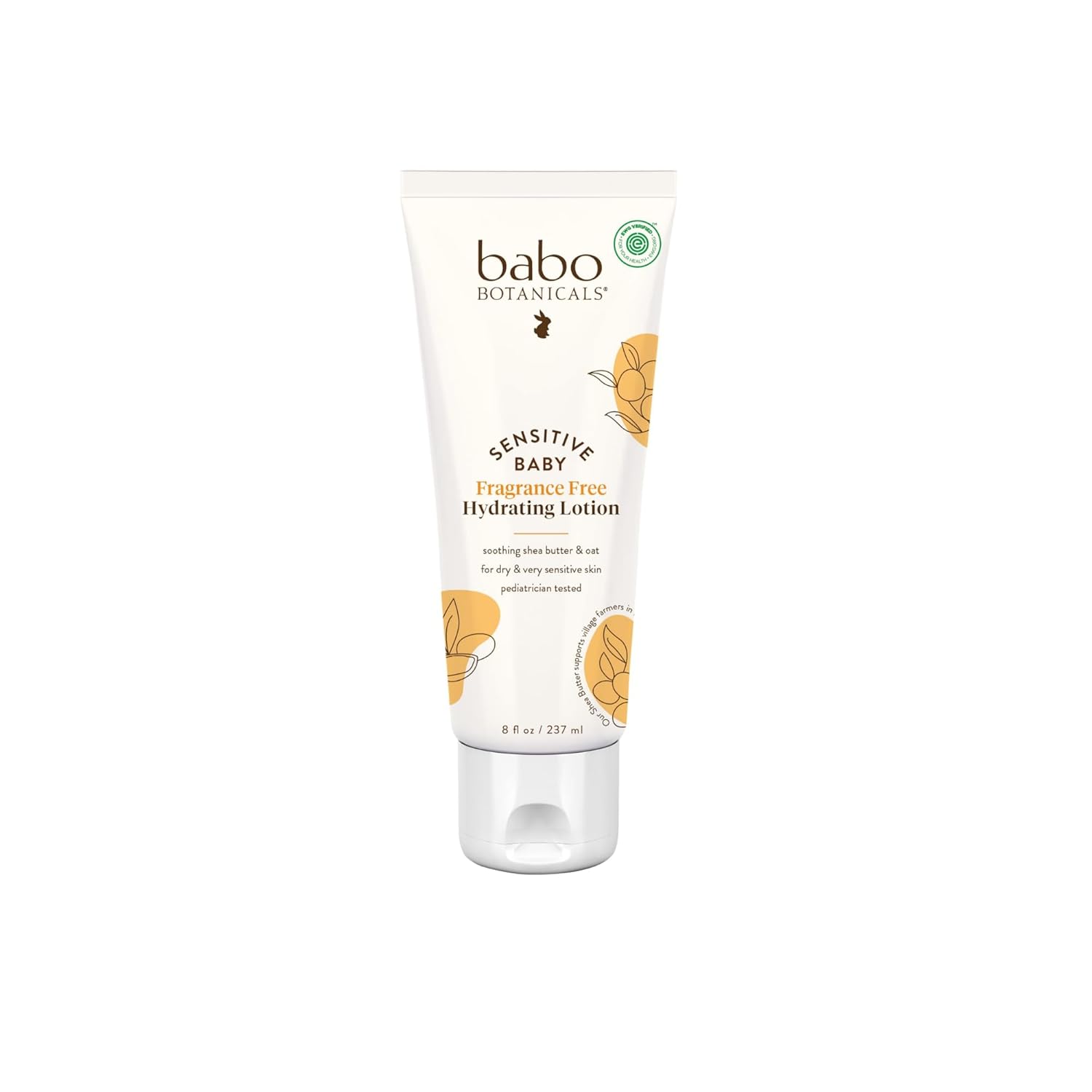 Babo Botanicals Sensitive Baby Fragrance Free Daily Hydra Lotion, 8 Ounce
