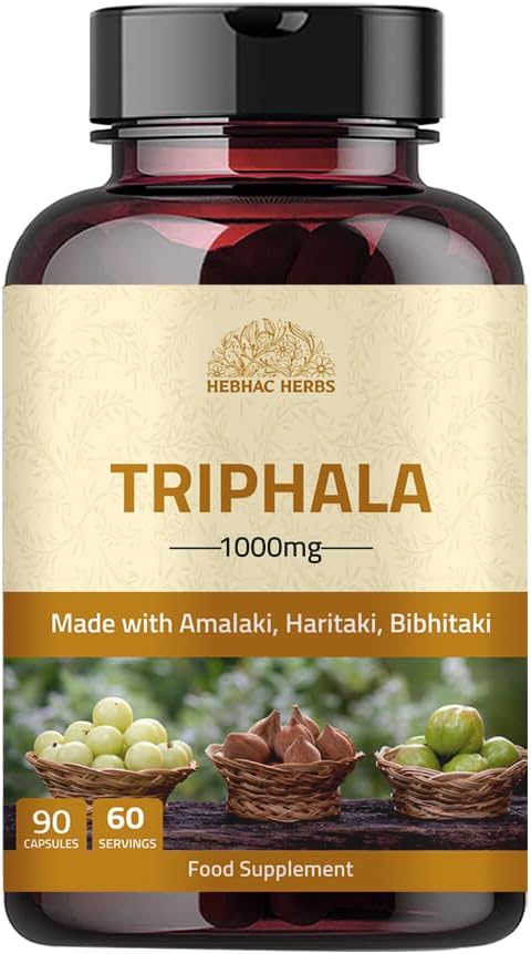 Triphala Capsules - Rich in Vitamin C & Antioxidants | with Goodness of Amla, Haritaki & Bibhitaki - 90 Capsules