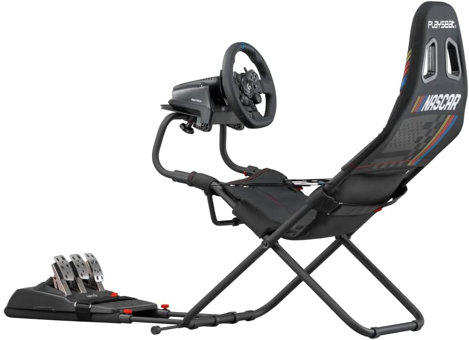 Playseat Challenge Sim Racing Cockpit | Foldable & Adjustable | For High Performance Sim Racing – Anywhere, Anytime| Supports all Steering Wheels & Pedals | For PC and Console | Nascar edition