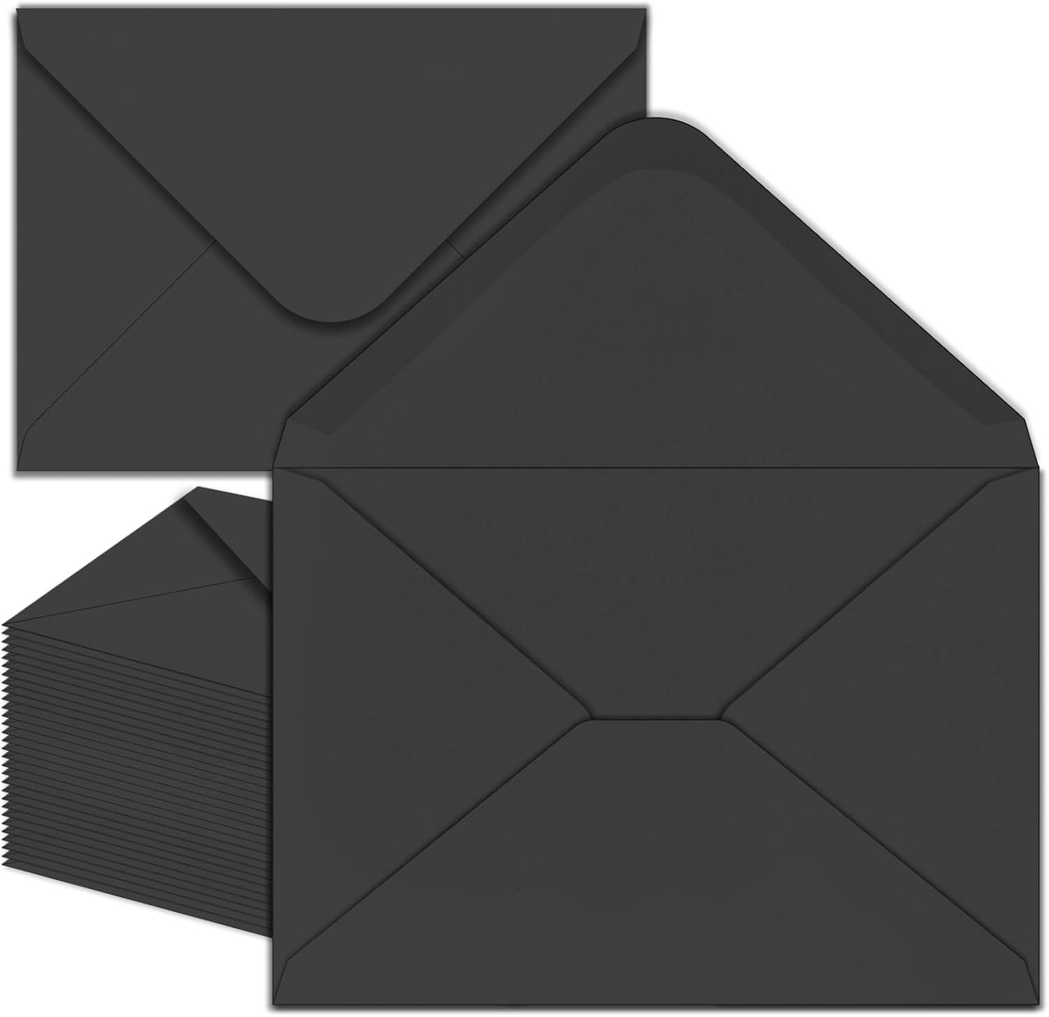 50 Pack 4x6 Black Envelopes A4 Envelopes for Invitations, Printable, Self Seal for Weddings, Invitations, Photos, Postcards, Greeting Cards, Mailing