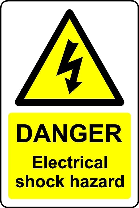 Danger Electrical Shock Hazard Safety Sign - Self Adhesive Sticker (100mm x 150mm)