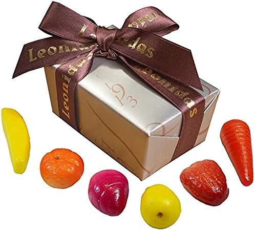 Marzipan Fruits, Real Fruit Marzipan Large Fresh Leonidas Belgian Marzipans in Ballotin Gift Box (36 Piece 865g Approx)