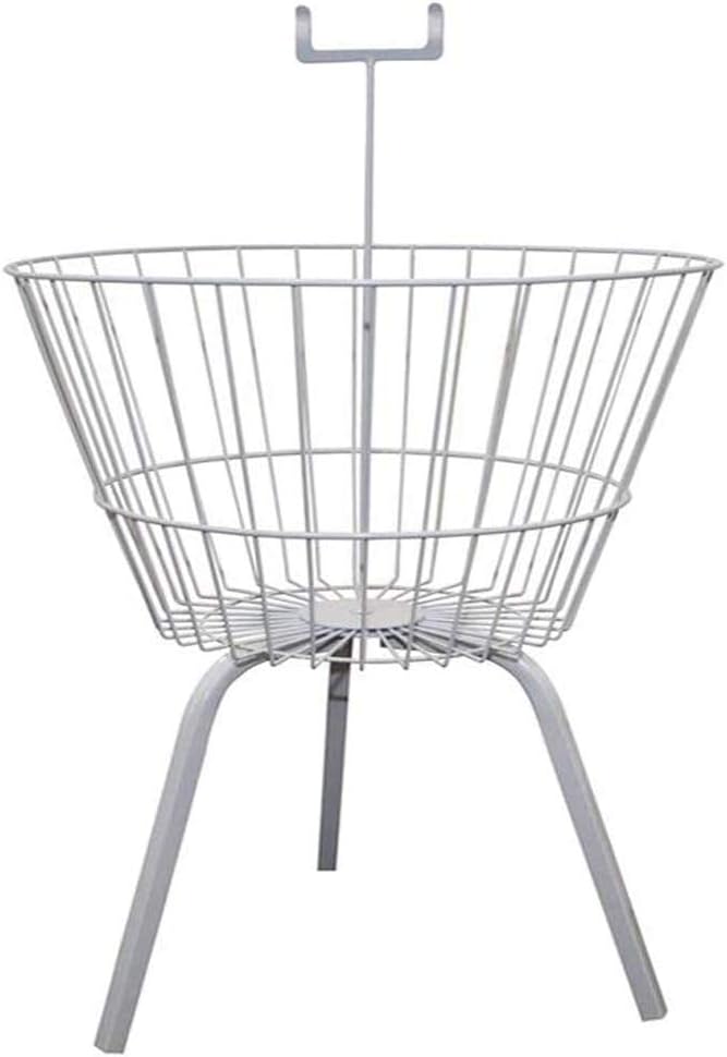 White Square Round Dump Basket Bins Stand Sale Storage Unit Shop Retail Display (Round Basket)