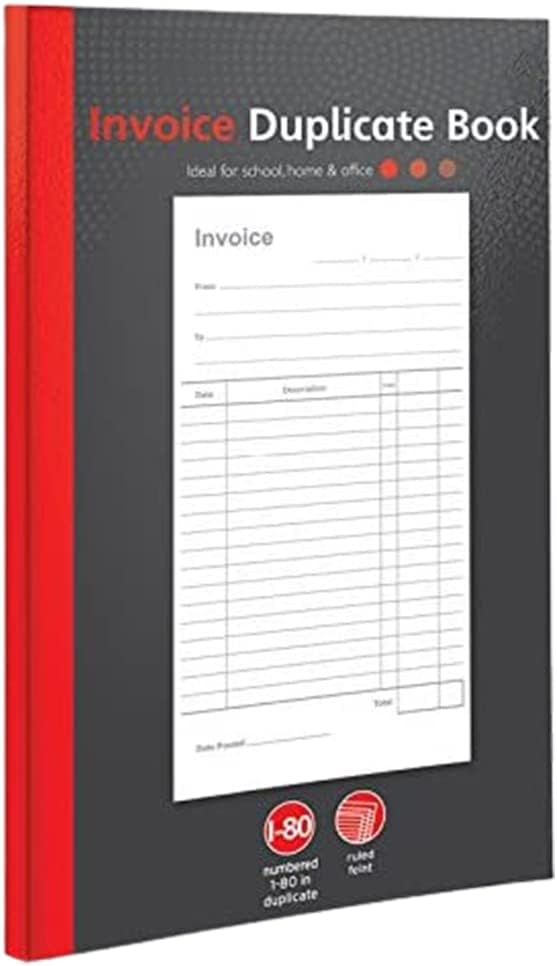 1-80 Pages Numbered Invoice Duplicate Book, Full A5 Size Invoice Duplicate Book for Business, Home, Office, Shop and Warehouse (1)