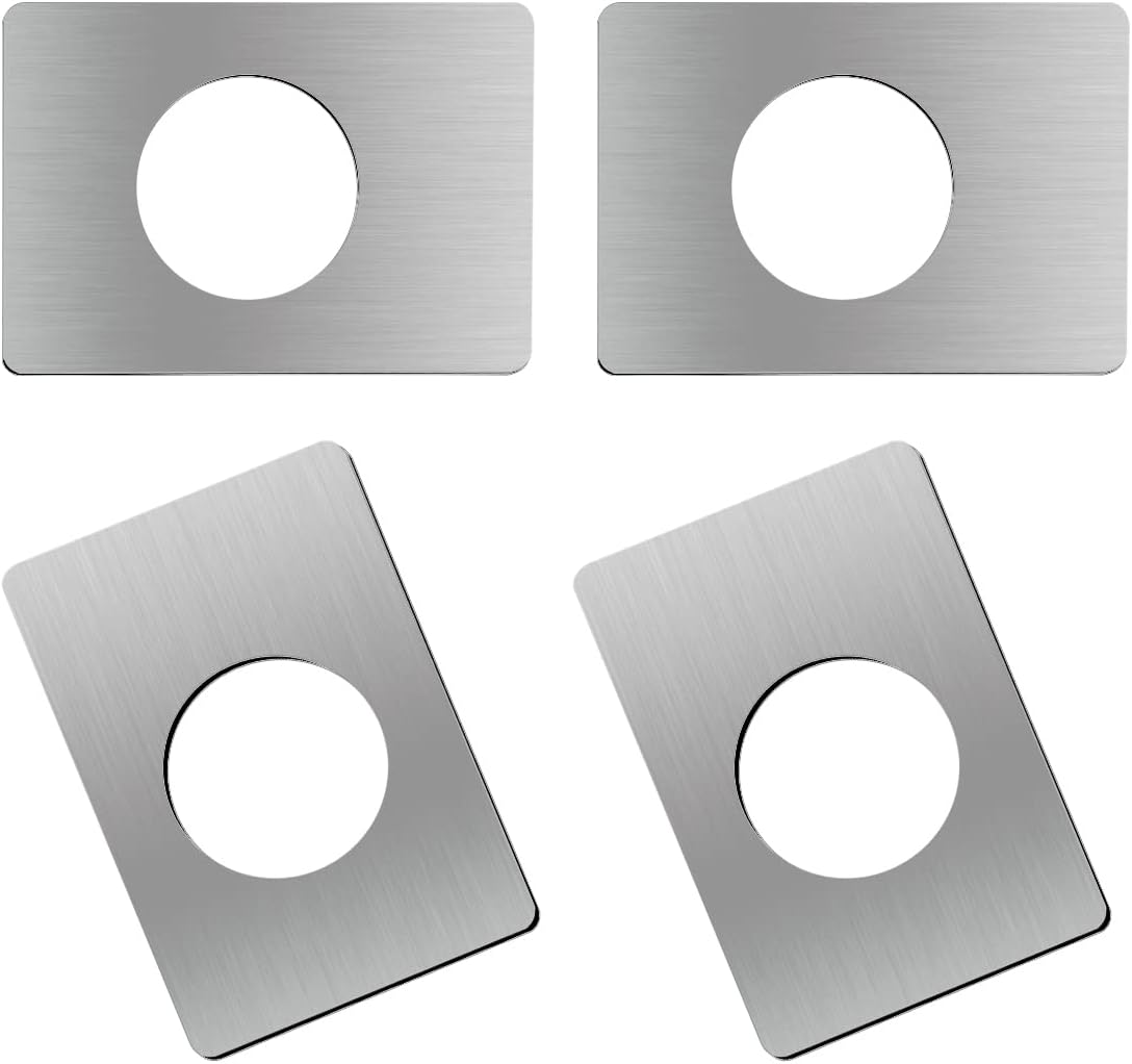 4pcs Door Reinforcement Plate, Door Handle Fixing Cover Filler Repair Backplate Stainless Steel Door Lock Repair Plate Door Lock Repair kit
