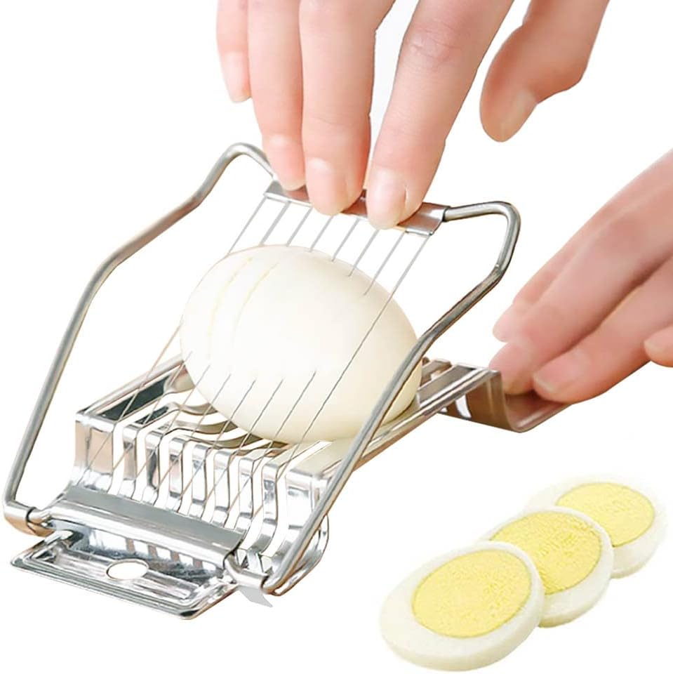 Egg Slicer for Boiled Eggs,Stainless Steel Egg Slicer for Hard Boiled Eggs Strawberry Banana Ham Multifunctional