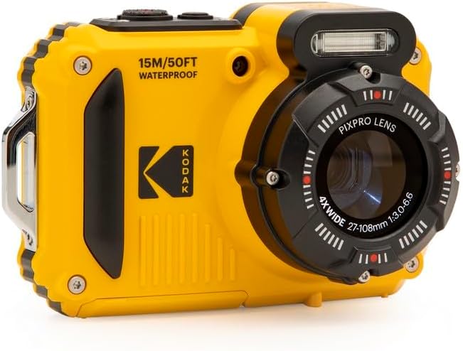 KODAK Pixpro WPZ2 - Compact Digital Camera 16M Pixels, Waterproof to 15m, Shockproof, Video 720p, LCD Screen 2.7 - Li-ion Battery, Yellow