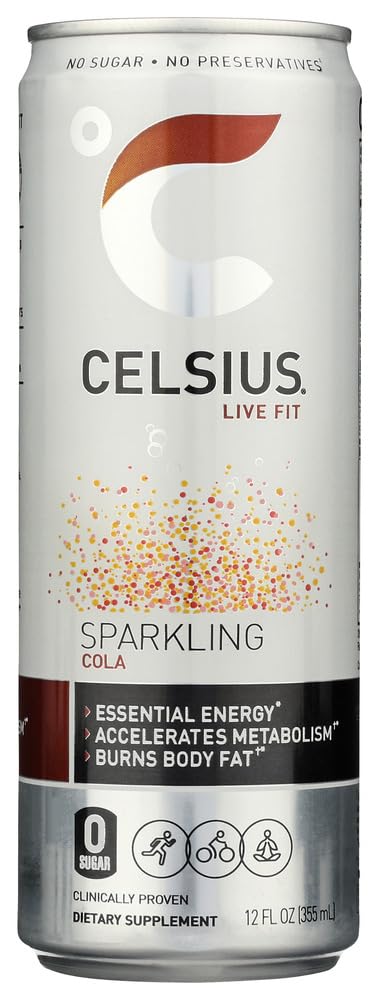 CELSIUS Sparkling Cola, Functional Essential Energy Drink 12 Fl Oz (Pack of 24)