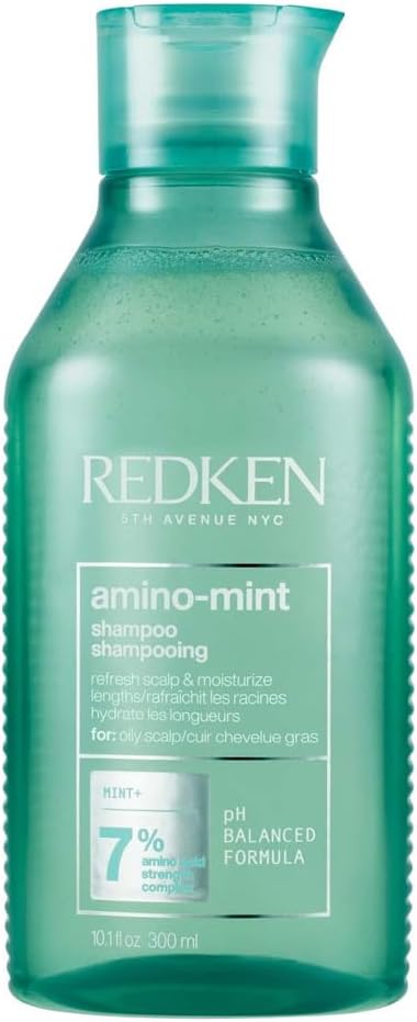 REDKEN Scalp Relief Shampoo, Soothing Formula, Cleanses and Purifies Greasy Hair and Sensitised Lengths, Refreshes the Roots and Adds No Weight, Amino Mint, 300 ml
