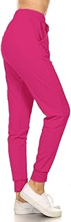Leggings Depot Women's Relaxed-fit Jogger Track Cuff Sweatpants with Pockets for Yoga, Workout