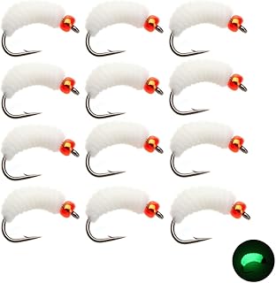 1 Dosen - #10 Bh Rubber Grub - Fishing Gear and Equipment - Fly Fishing Accessories Crankbait Supplies Worms Bait Kit - Trout Crappie Lures or Jigs - Swimbait for Freshwater Saltwater Top Water
