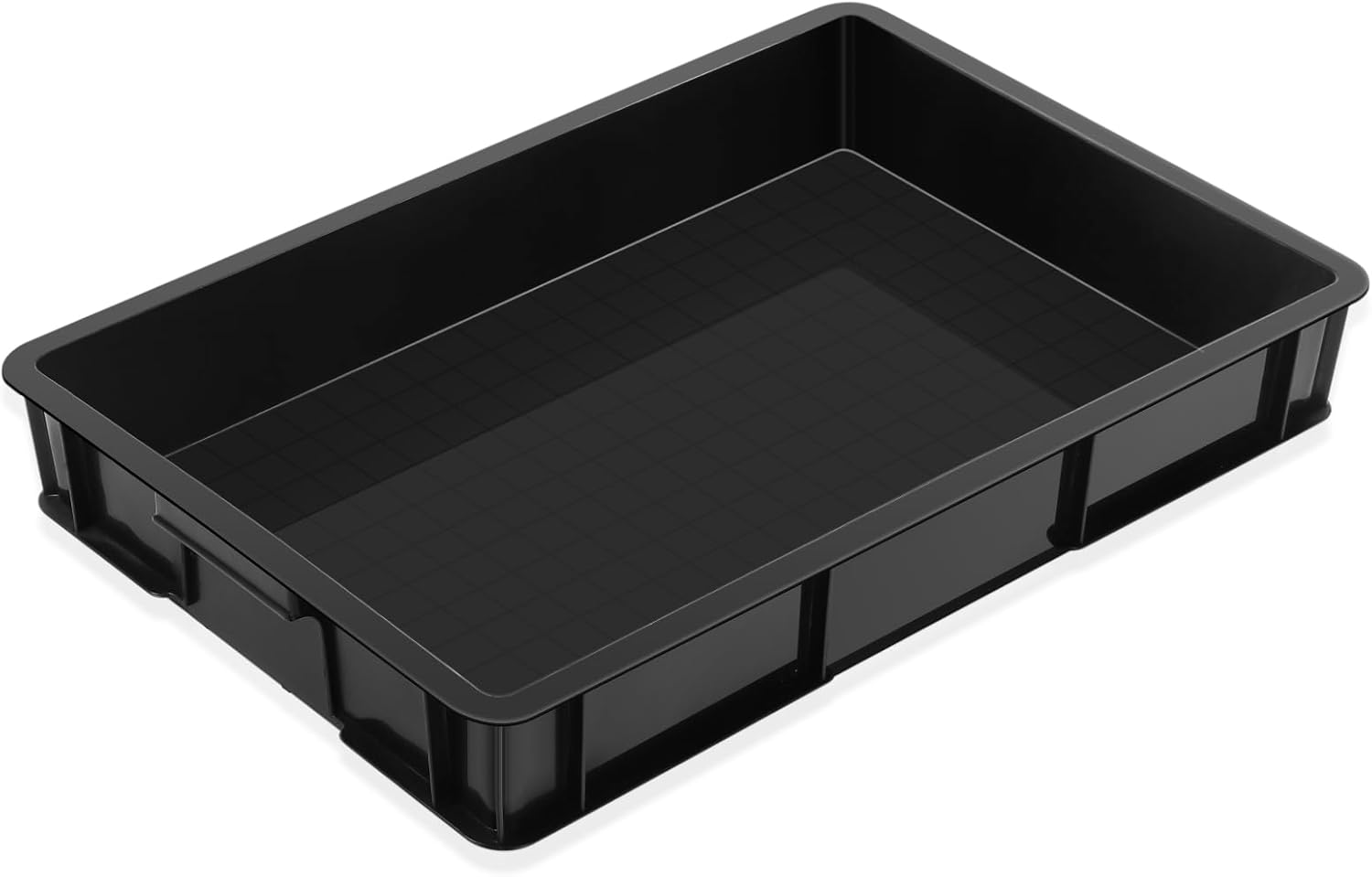 Baderke 24 x 15.5 Inches Oil Drain Pan for Changing Leak Proof Mini Fridge Drip Tray Plastic Oil Change Pan for Mini Fridges Air Conditioners Machinery Under Car(1 Pc,Black,3.74 Inch)