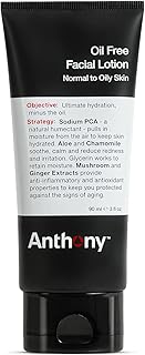 Anthony Oil Free Facial Lotion – Men’s Hydrating Face Moisturizer for Normal to Oily Skin – Anti-Aging and Antioxidant Formula – 3 Fl Oz
