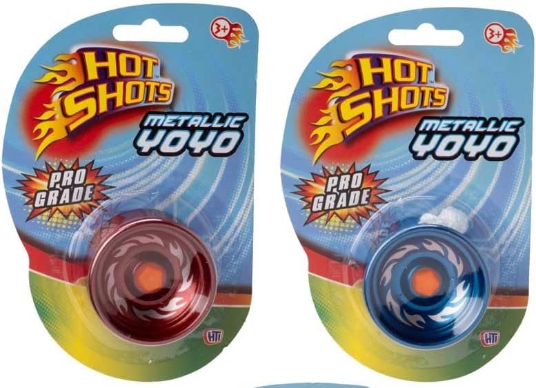 Pack of 2 Premium Metallic Yo-Yo Set for Kids Beginner - High-Performance Yo-Yos for Tricks and Play, Party Bag Fillers - Responsive Yoyo Balls 3+