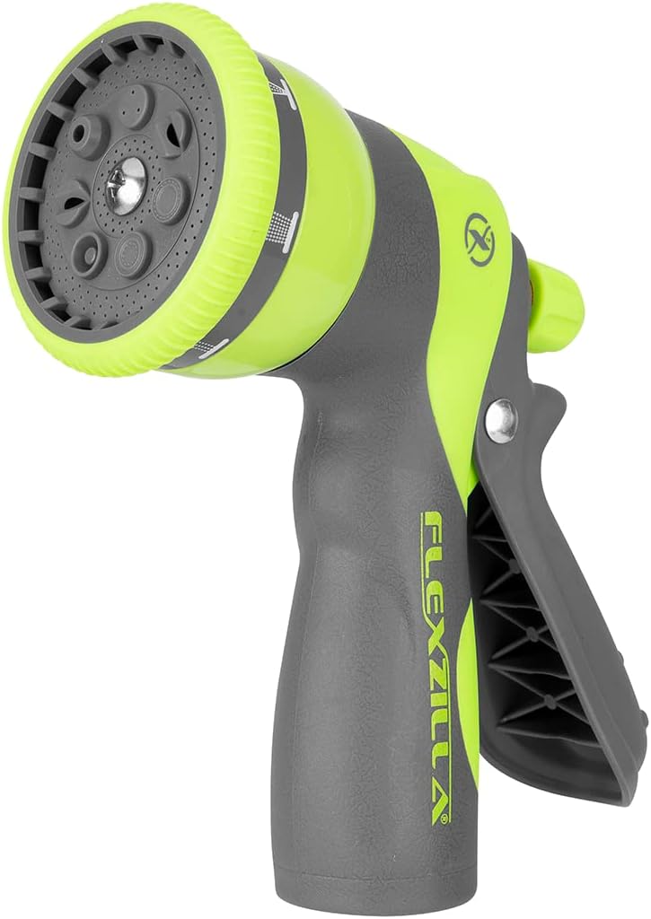 Flexzilla Heavy Duty 7-Pattern Adjustable Pistol Grip Garden Hose Nozzle Sprayer with Multiple Spray Settings & Durable Design