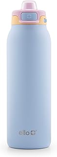 Ello Pop & Fill Stainless Steel Water Bottle with Quick Fill Technology, Double Walled Vacuum Insulated Metal, Leak Proof Locking Lid, Sip & Chug, BPA Free, Holiday Gift for Him Her, 22oz, 32oz, 40oz