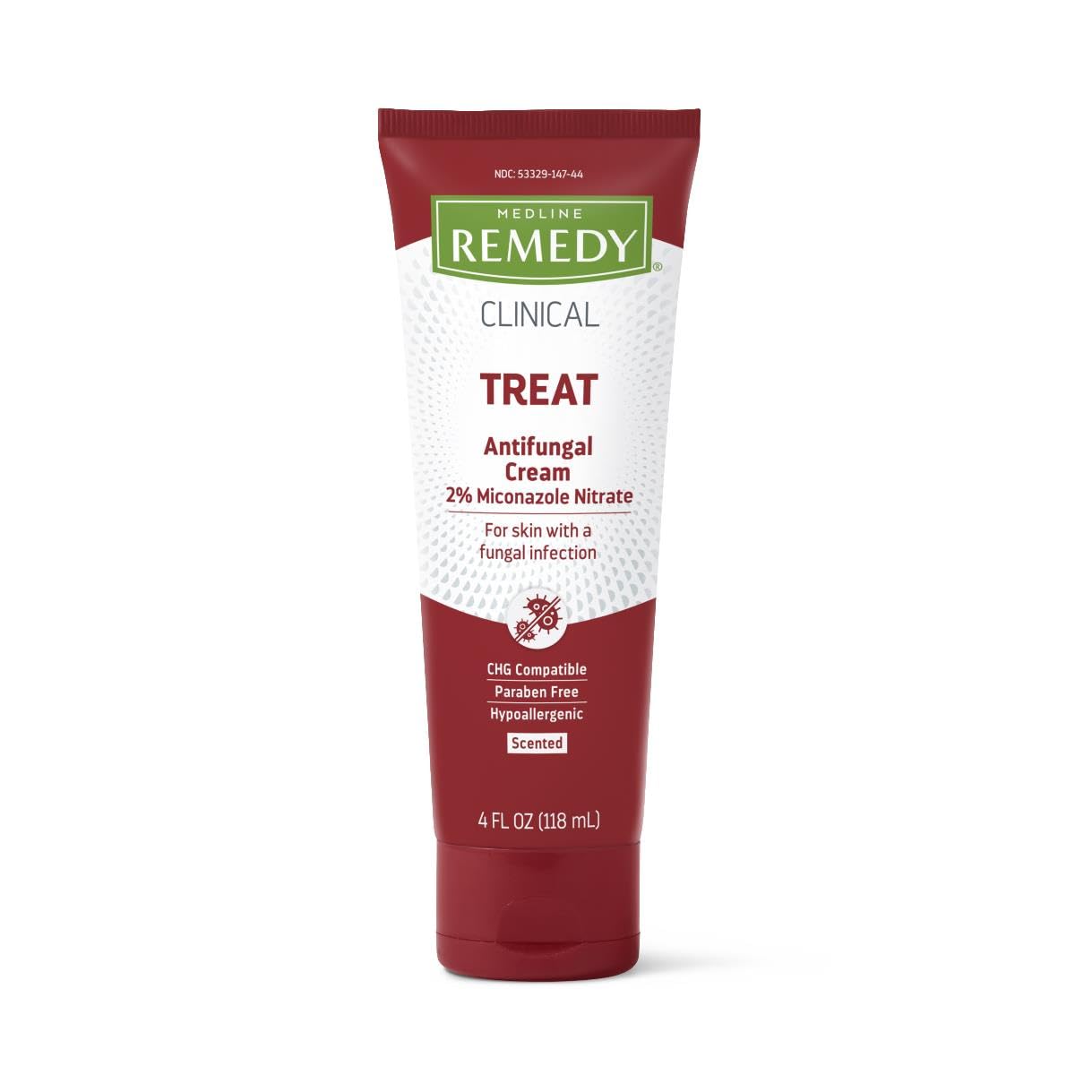 Medline Remedy CLINICAL Antifungal Cream, 4 Oz Tube, Scented, 2% Miconazole Nitrate, Treats Athletes Foot, Jock Itch, Ringworm, Infection, Skin Folds, Soothes Burning & Chafing