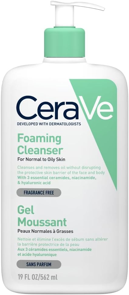 CeraVe Foaming Cleanser with Niacinamide and 3 Essential Ceramides for Normal to Oily Skin 562ml