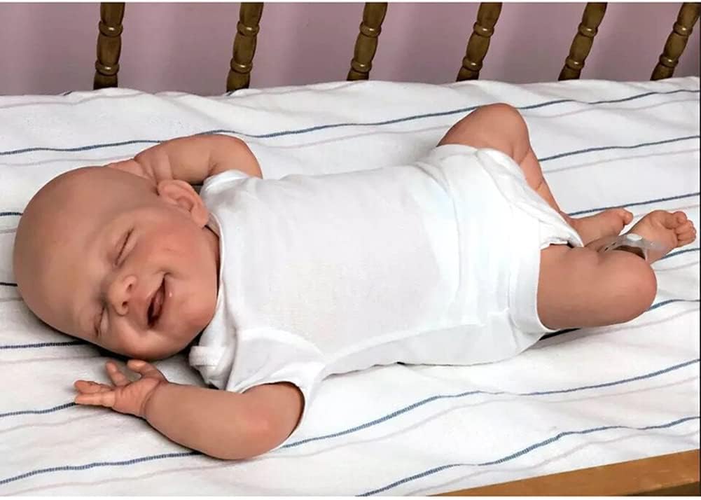 Lonian 19 inch 48cm Full Body Silicone Reborn Baby Doll Sleeping Lifelike Soft Touch Bath Toy